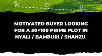 Buyer Looking For A 50X100 Prime Plot In Mombasa-Nyali, Bamburi, Shanzu To Buy-1.5M- Ref-754