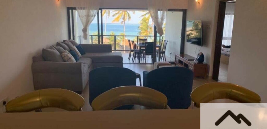 3 Bedroom Luxury Beachfront Furnished Apartment In Mombasa-Bamburi For Temporary Stay-18K- Ref-707